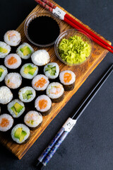 Sushi rolls menu Japanese food