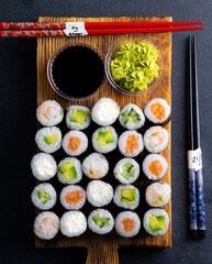 Sushi rolls menu Japanese food