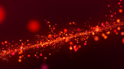 Futuristic wave with dots. Big data concept. 3D rendering. Abstract technology background.