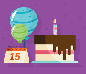 birthday cake and calendar