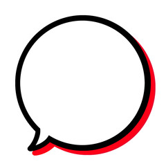 まんまるふきだしと赤い影　白フチ