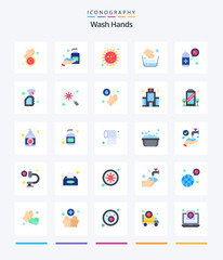 Creative Wash Hands 25 Flat icon pack  Such As cleaning. medical. bacteria. hygiene. bacteria