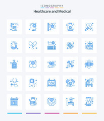 Creative Medical 25 Blue icon pack  Such As hiv. aids. hospital signboard. medicine. syrup
