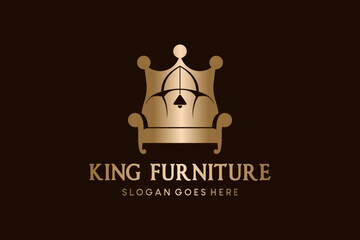 Creative abstract king furniture logo design
