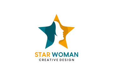 Obraz premium Creative abstract beauty star woman logo design