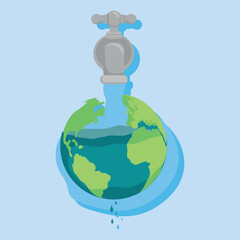 earth planet and faucet