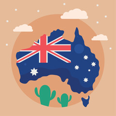 australian flag in map