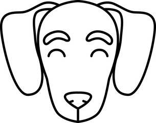 Happy dog face black line icon. Pet symbol