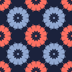 Seamless pattern with bright geometric ornament.