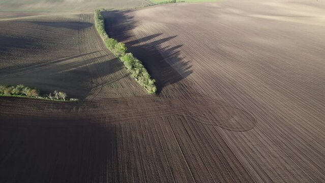 Autumn fields in Czech Moravia, drone video 4k dlog basic color correction