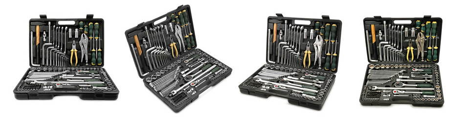 Large set tools from different angles isolated on white