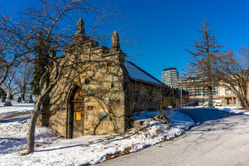 The Monumental Maple Vault of 19th century, on the top of city of Maple in Vaughan, Ontario, Canada Jan 16, 2023. A National Heritage site.