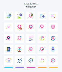 Fototapeta na wymiar Creative Navigation 25 Flat icon pack Such As pinpoint. document. gps. pin. location
