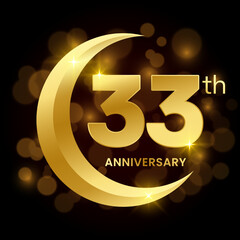 33th Anniversary Template Design Concept for Anniversary Celebration Event. Logo Vector Template Illustration