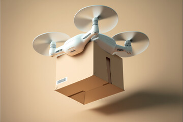 A drone delivering a package, generative ai