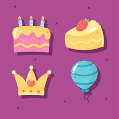 birthday celebration party icons