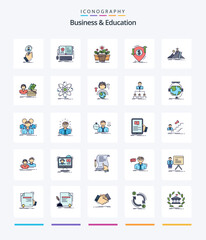 Creative Business And Education 25 Line FIlled icon pack  Such As money. transaction. mobile. tree. plant