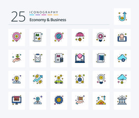Fototapeta na wymiar Economy And Business 25 Line Filled icon pack including idea. business. investment. finance