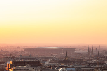 Fototapeta na wymiar sunrise over city of Budapest