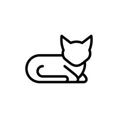 Cat outline icon isolated on white background. Minimal animal icon, cute kitty.