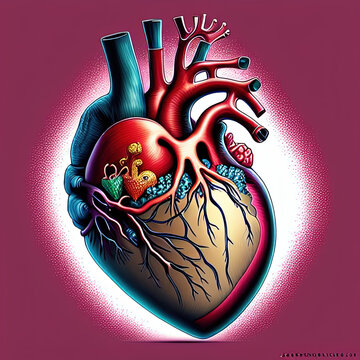 real heart illustration, day of love, created with Generative AI technology
