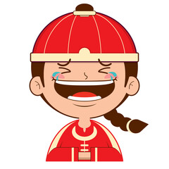 chinese boy laughing face cartoon cute	