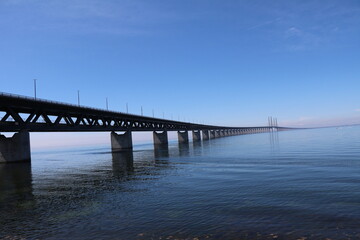 Fototapeta na wymiar Connection from Denmark to Sweden via the Baltic Sea the Öresund Bridge