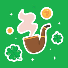 saint patricks day coins with pipe