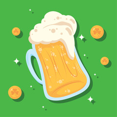 saint patricks day coins with beer
