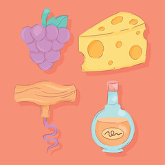 wine day celebration icons