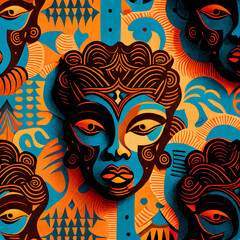 Fototapeta na wymiar creative background with african motifs, black history month, AI generated