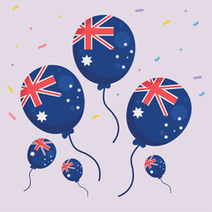 australian flag in balloons helium
