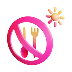 Obraz premium Ramadan Fasting Isometric 3D Render Element