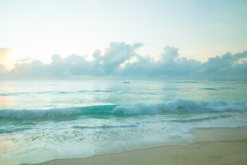 Beautiful sun rise at beach. gorgeous beautiful sunrise over the ocean