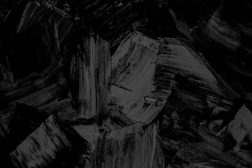 Rough strokes with a spatula. Plaster, painting. Gypsum, cement, wall. View. Substrate, under For an inscription. Grey, black and white.