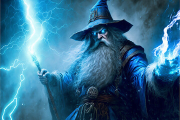 Beautiful fantasy persian wizard creative vector illustration design character. Magic and wizardry. Ai generated