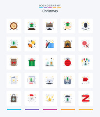 Creative Christmas 25 Flat icon pack  Such As present. gift box. globe. gift. pancake