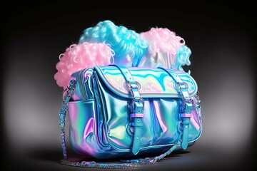 Futuristic cotton candy bag, generative AI