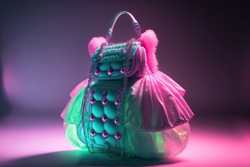 Futuristic cotton candy bag, generative AI