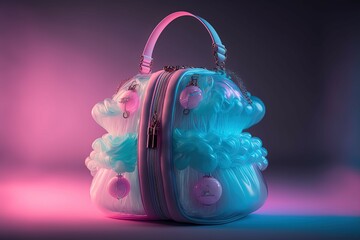 Futuristic cotton candy bag, generative AI