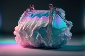 Futuristic cotton candy bag, generative AI