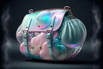 Futuristic cotton candy bag, generative AI