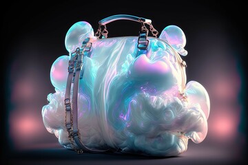 Futuristic cotton candy bag, generative AI