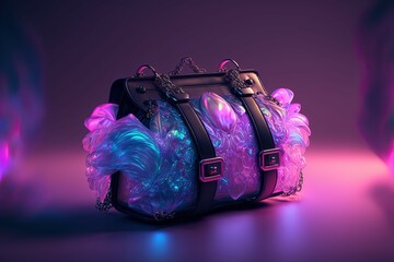 Futuristic cotton candy bag, generative AI