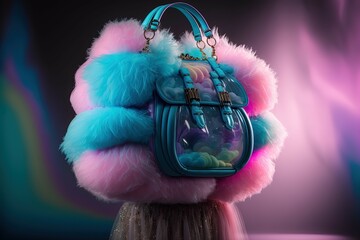 Futuristic cotton candy bag, generative AI
