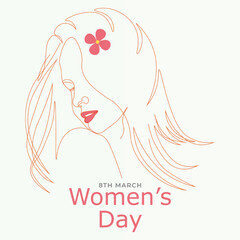 international women's day potrait line art