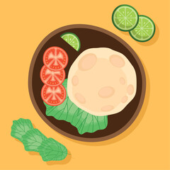 dish with tortilla and vegetables