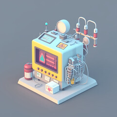 Illustration of a medical concept equipament - 3d Icon cartoon style - created with generative ai