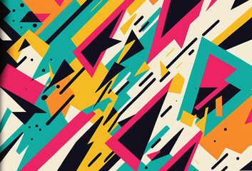 Retro 1980s or 90s trendy background pattern. Generative ai