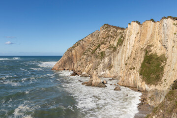 Obraz premium the coast of asturias in the north of spain a god with waves